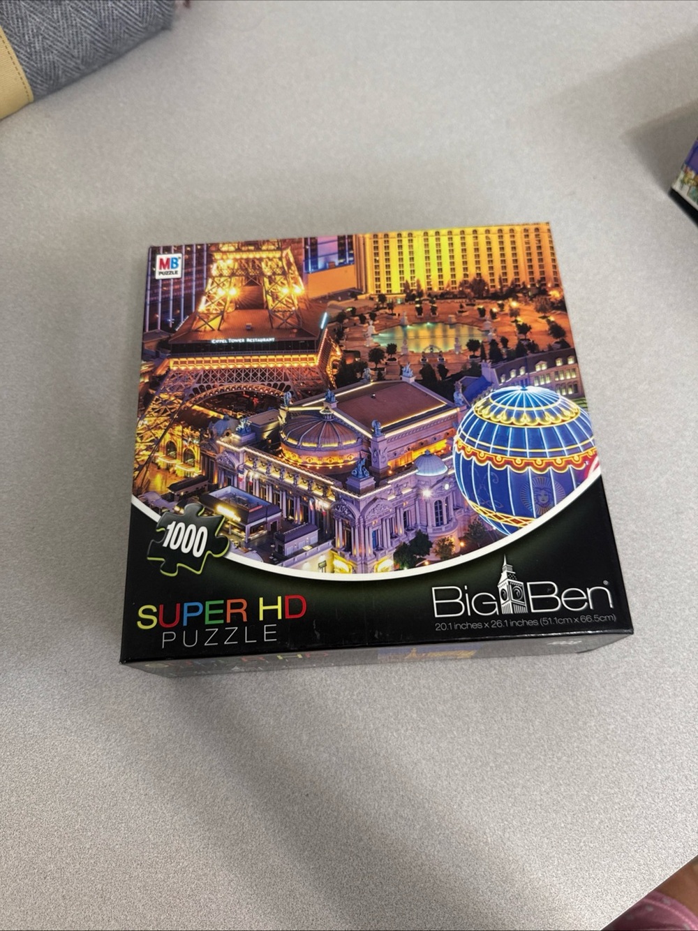 Big Ben Super HD 1000-Piece Puzzle — Blue & Gold LAS VAGAS Cityscape NEW